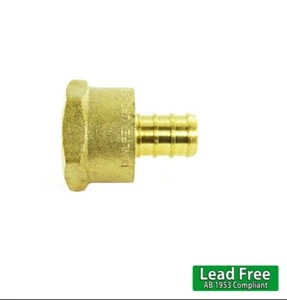 1/2" Female NPT x 1/2" PEX LEAD FREE Brass Crimp Adaptor Cinch Fittings - Picture 1 of 3