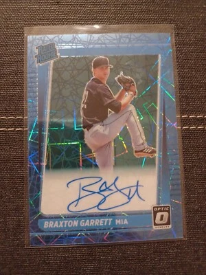 BRAXTON GARRETT AUTO RC 2021 Donruss Optic/CAROLINA BLUE VELOCITY PRIZM/75 MIAMI - Image 1 of 3