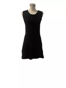Schwarzes strukturiertes Fit and Flare ärmelloses Minikleid der Marke Saks Fifth Avenue M - Bild 1 von 8