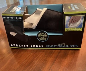 Sharper Image Men’s Memory Foam Slippers Gentle Support Temperature Size M 8-9 - Picture 1 of 12