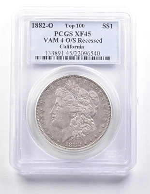 Morgan Silver 1882-O $1 VAM 4 O/S empotrado California Top 100 XF45 PCGS *7033 Foto 1 de 3