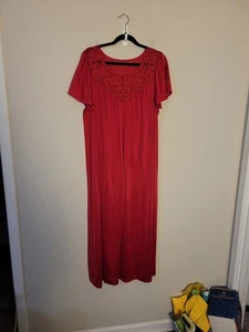 Camicia da notte vintage linea ombra rossa maxi lunghezza taglia large - Foto 1 di 5