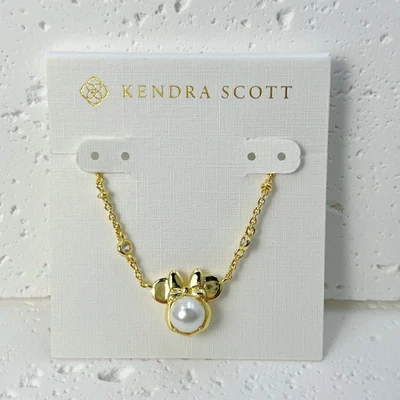Disney | Kendra Scott Gold Minnie Mouse Short Pendant Necklace in Freshwater Cul - Image 1 of 3
