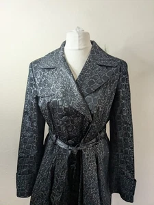 Helene Berman Lightweight Animal Print Trench Coat UK 16 Belted - Picture 1 of 9