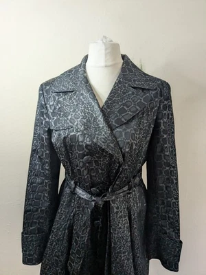Helene Berman Lightweight Animal Print Trench Coat UK 16 Belted - Image 1 of 4