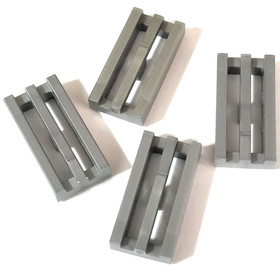 4X LEGO 2412 / 30244 1x2 Tile Grille Flat Silver LOT OF 4