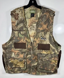 VTG Quail Unlimited Realtree Advantage Timber Camo Hunting Vest Men's Size Large - Picture 1 of 16