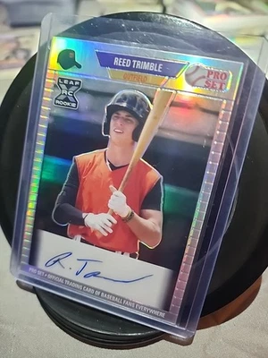 2021 Leaf Pro Set 1990 Pro Set Autograph Reed Trimble Silver Refractor /8 - Image 1 of 4