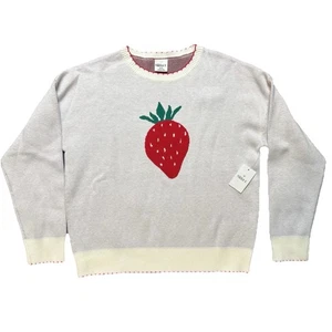 NWT Nikka K Ivory Strawberry Sweater Womens Size Medium - Picture 1 of 10