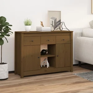 Solid Wood Pine Sideboard Home Organiser Indoor Cupboard Multi Colours vidaXL - Picture 1 of 52