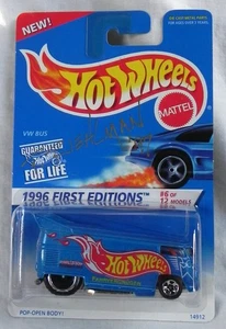 Hot Wheels "VW Bus", 1996 First Editions #6 of 12, #372, Signed P. Riehlman '97 - Picture 1 of 7