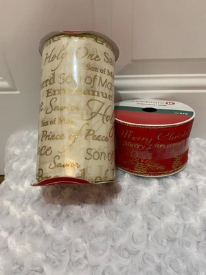 Celebrate It Wired Christmas Ribbon-2 Rolls-55 Ft-NWT-Retail $25-Free Ship! - Image 1 of 4