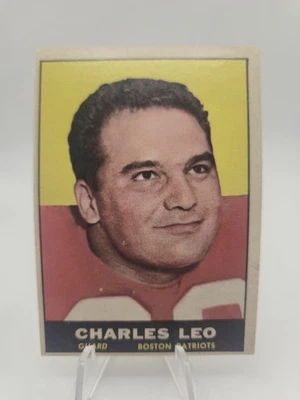 1961 Topps Football - Charley Leo #180 RC Boston Patriots Legend - Image 1 of 2