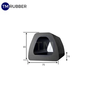 Rubber Docking Bumpers Safety Vehicle Dock Protectors D Section 75 x 65 x 200mm - Picture 1 of 1