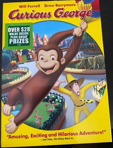 Curious George (2006-WS) WillFerrell - w/Slipcase Cover & Extras - Used DVD-Mint - Foto 1 di 3