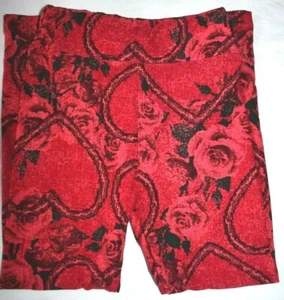 LuLaRoe Valentine Kids Small / Medium (S/M) Leggings Red Roses Hearts Love - Picture 1 of 1
