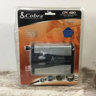 NEW Cobra CPI 480 400-Watt Power Inverter w/ USB Port 12V Dual AC Outlet Lighter - Image 1 of 3