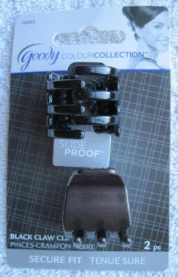 2 Goody Colour Collection Slide Proof Secure Fit Band Plastic Claw Clip Hair Jaw - Image 1 of 4