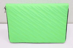 Balenciaga Explorer Zip Around Tablet Pouch Matelasse Fluorescent Green - Picture 1 of 10