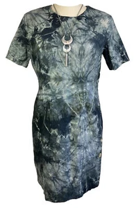 Rough & Tumble Vintage One of a Kind Art to Wear Krawatte gefärbt Leinen Kleid M (10-12) - Bild 1 von 12