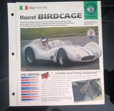 Imp  Maserati birdcage information brochure hot cars race car Le mans - Image 1 of 4