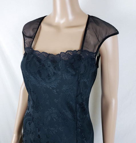 UNDERCOVER Victoria Secret G Label abito slip donna M nero camicia da notte anni 90 raso damascato