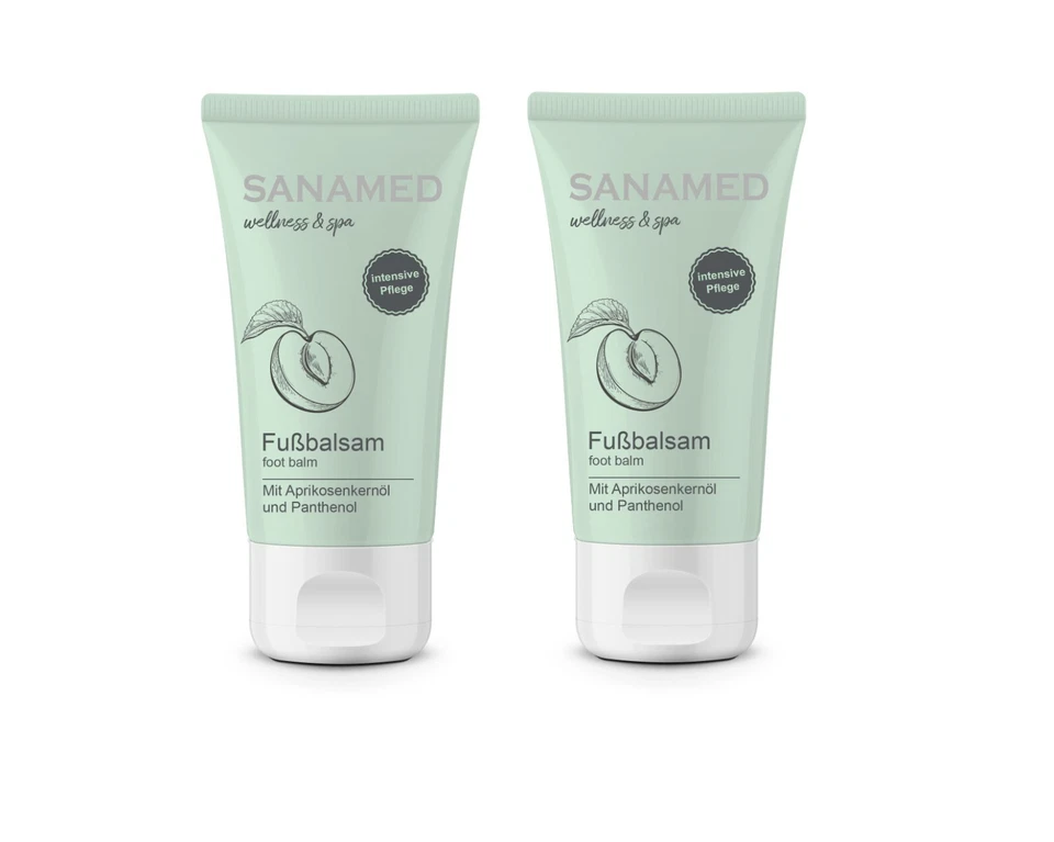 Sanamed Fußbalsam mit Aprikosenkernöl und Panthenol 2x 150ml