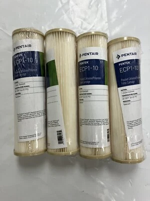 4 Pentek ECP1-10 Pleated Cellulose/ Polyester Filter Cartridge 1 Micron Filters - Image 1 of 4