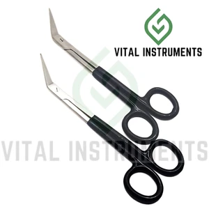 Instrumentos dentales de ortodoncia quirúrgica negros de 6,25" tijeras en ángulo Kelly 2 piezas - Imagen 1 de 1