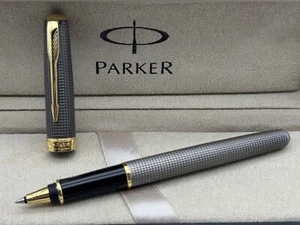 Bolígrafo Parker Sonnet rejilla gris clip dorado 0,5 mm fino nuevo en caja tinta negra sin caja - Imagen 1 de 7