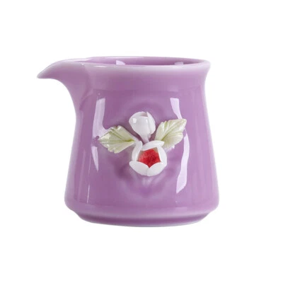 Jarra de cerámica floral hecha a mano taza creativa de porcelana color liso 120 ml Foto 1 de 4