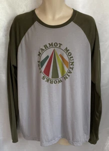 MENS MARMOT MOUNTAIN WORKS THIN LONG SLEEVE SHIRT GRAY/GREEN SIZE XL VGC     D2 - Picture 1 of 3