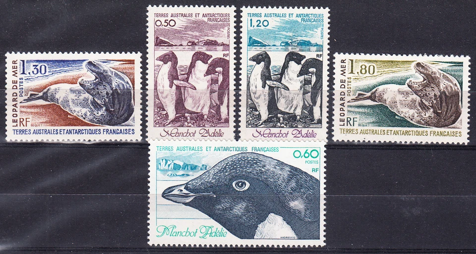 W FRENCH SOUTHERN & ANTARTIC TERRITORY 089-93 PENGUINS SEA LEOPARD - Image 1 of 1
