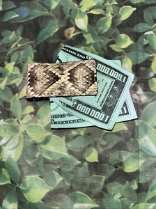MAGNETIC MONEY CLIP GENUINE PYTHON SNAKE SKIN - Picture 1 of 3