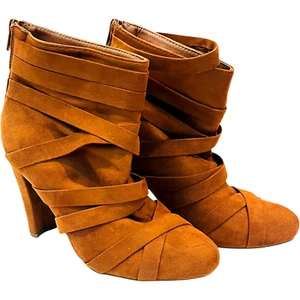 Wild Diva Lounge Boots - Women's Size 6.5 - Brown Zip Up Boots - Picture 1 of 9