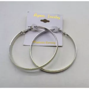 "Aros de tono plateado para mujer Agnes Jewelry, 2-2/8""" - Imagen 1 de 6