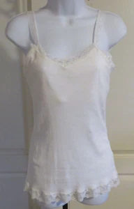 Weißes Damen-Tanktop Holly Land Spitzenbesatz gefüttert Größe Small Trägertop - Bild 1 von 3