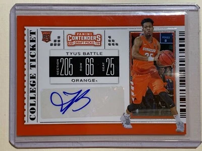 2019 PANINI CONTENDERS COLLEGE TICKET BASKETBALL ROOKIE AUTO TYUS BATTLE ORANGE - Image 1 of 2