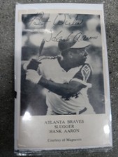 Magnavox hand signed Hank Aaron Card RARE - 715 - Hall of Fame Autograph