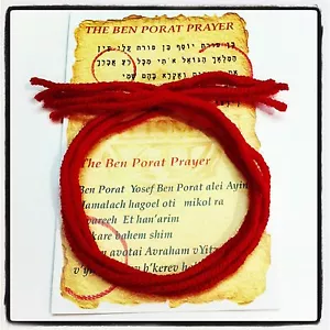 5 Bracciali Corda Rossa Kabbalah per Protezione Salute e Scheda Benedizione Ben Porat - Foto 1 di 4