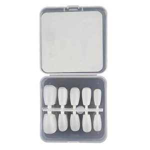 100 SHORTY - BALLERINA TIPS (corto) Press on Tips in Box (Clear) - Imagen 1 de 3