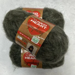 Menge 3 Red Heart Symphony Aran weiches Garn 100 % Acryl Wacholdergrün gleiche Farbe Posten - Bild 1 von 16