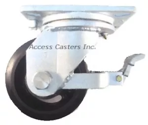 12T75RSB 12" x 3" Swivel Caster, Heavy Duty Rubber on Cast Iron Wheel with Brake - Picture 1 of 1