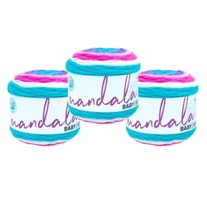 (3 Pack) Lion Brand Yarn 526-209AB Mandala Baby Yarn, Unicorn Cloud - Picture 1 of 6