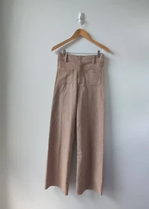 White Story Pants Size AU 10 US 6 Brown Mustard Check Melbourne Designer - Picture 1 of 8