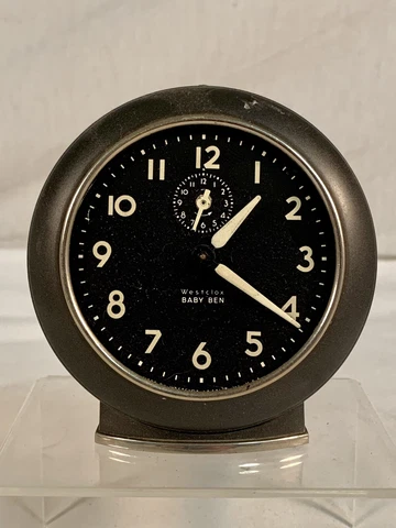 BABY BEN Westclox ALARM CLOCK Wind Up NEEDS WORK Runs Intermittently Lot E Cover