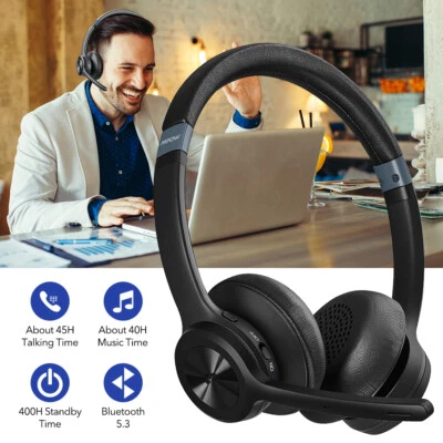 Mpow Bluetooth5.3 Headset Kopfhörer On-Ear-Headset PC Computer Notebook Faltbar - Bild 1 von 4