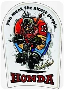 2-PACK HONDA BIKER RAT ROD HOT ROD RAT FINK MOTORCYCLE TOOLS GUNS STICKERS - Picture 1 of 1