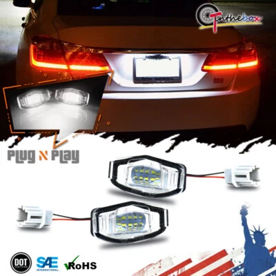 Luces de matrícula blancas lámparas LED para Honda Odyssey Civic Sedán Acura TSX RL Foto 1 de 4