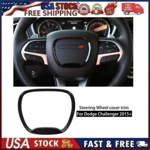Steering Wheel Center Trim Cover Emblem Decor For 2015-2019 Do_dge Challenge Blk - Picture 1 of 10